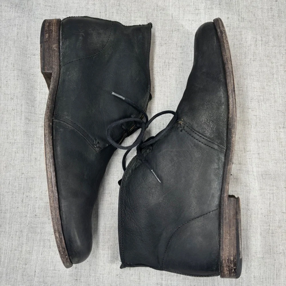FRYE Phillip Chukka Boots Black Leather Lace Up‎ Business Shoes Men's Size 11
